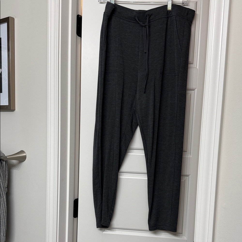 Petite womens Dark Gray Drawstring Casual Pants